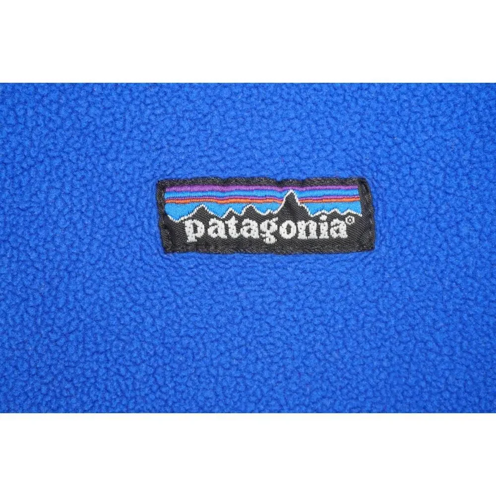 Patagonia Kids L Synchilla Fleece Jacket Blue Full Zip Boys Girls 12 USA Made